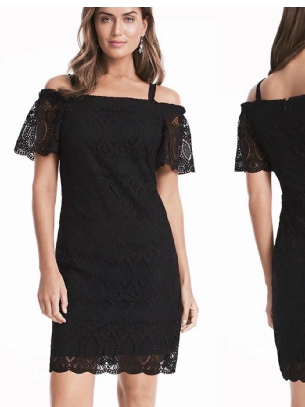 White House Black Market Cold Shoulder Crochet Lace Sheath Dress
